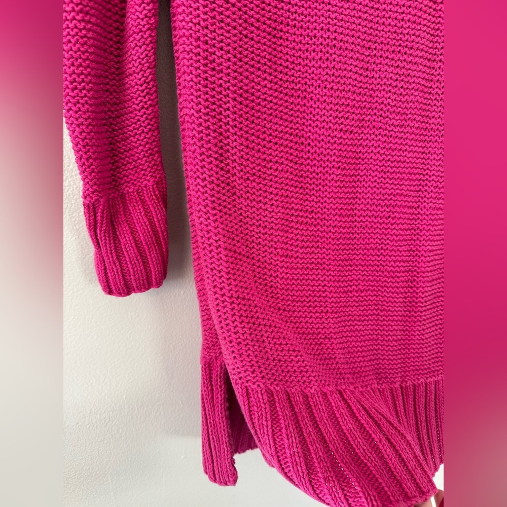 Ralph Lauren Women’s Hand Knit Linen V Neck Sweater Dress in Pink - Picture 2 of 4